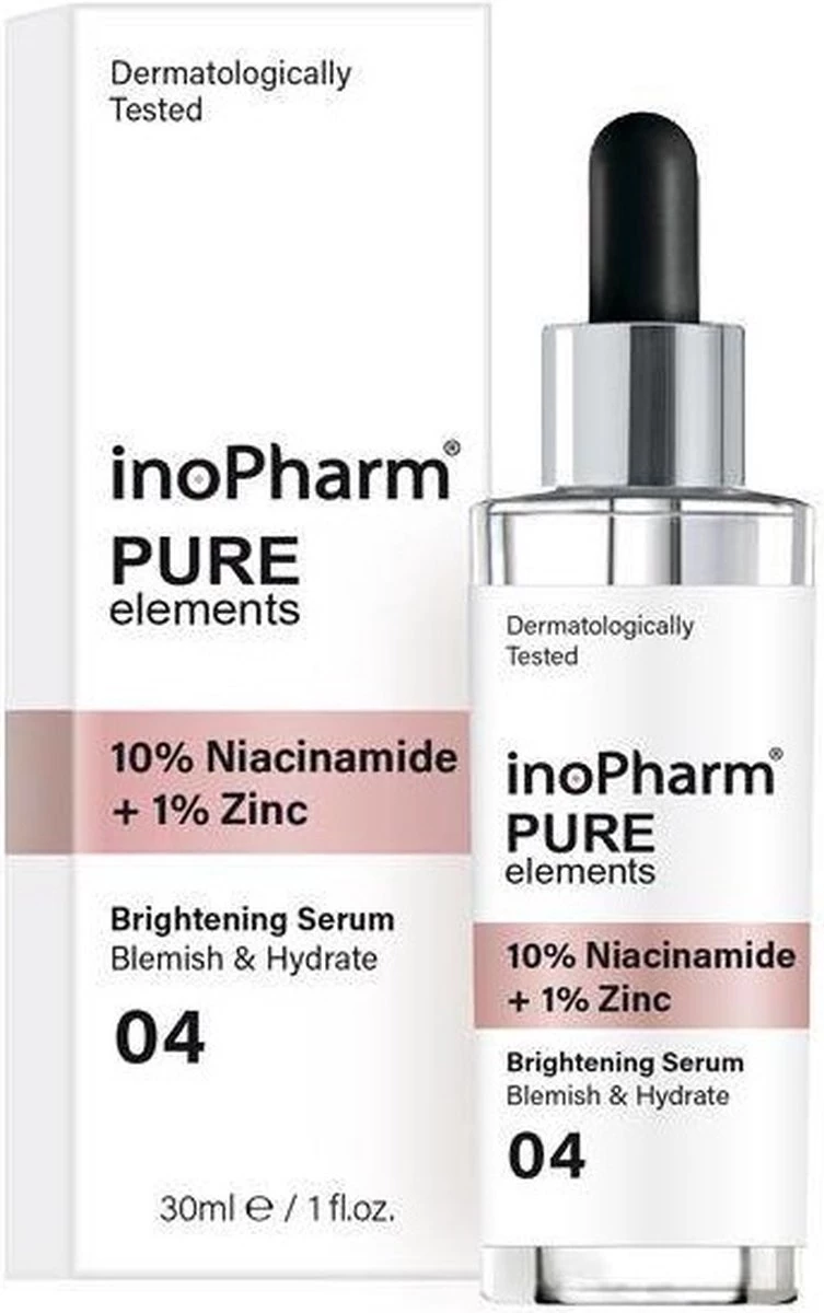 InoPharm Pure Elements Sérum éclaircissant à la niacinamide 10% et au zinc 1%